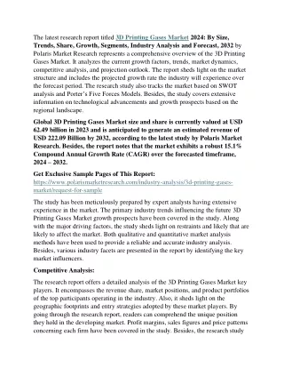 the latest research report titled 3d printing