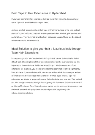 Best Tape in Hair Extensions in Hyderabad | Bglam Hair Studio