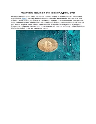 Maximizing Returns in the Volatile Crypto Market
