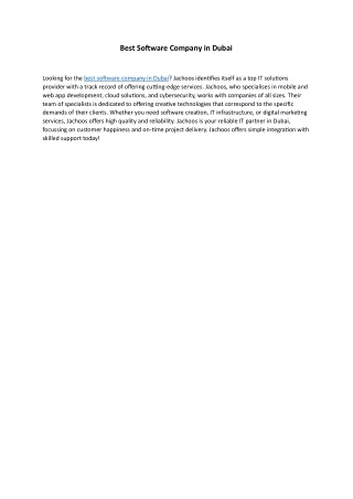 Best Software Company in Dubai