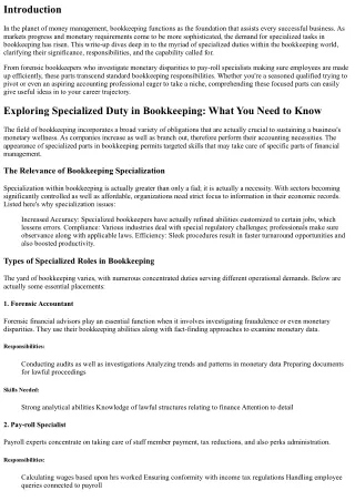 Checking Out Specialized Responsibility in Bookkeeping: What You Ought to Know