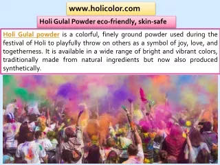 Skin-friendly and non-toxic Holi Gulal Powder