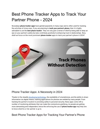 Best Phone Tracker Apps to Track Your Partner Phone - 2024