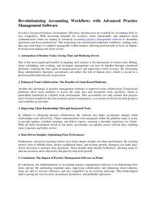 Revolutionizing Accounting Workflows with Advanced Practice Management Software