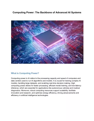 computing power the backbone of advanced