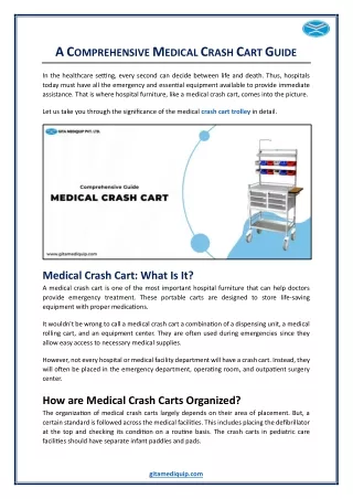 A Comprehensive Medical Crash Cart Guide