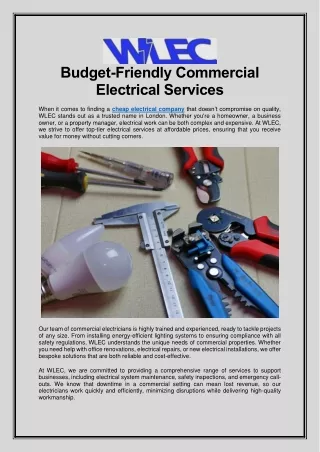 Budget-Friendly Commercial Electrical Services