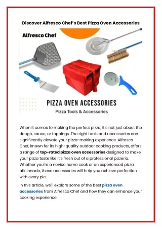 discover alfresco chef s best pizza oven