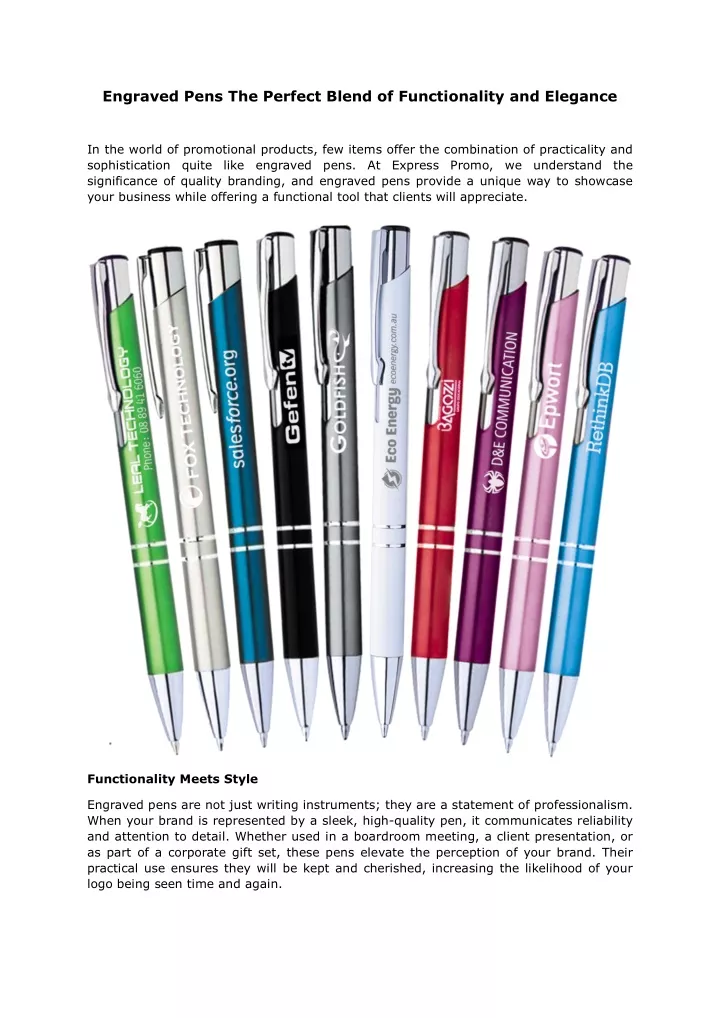 engraved pens the perfect blend of functionality