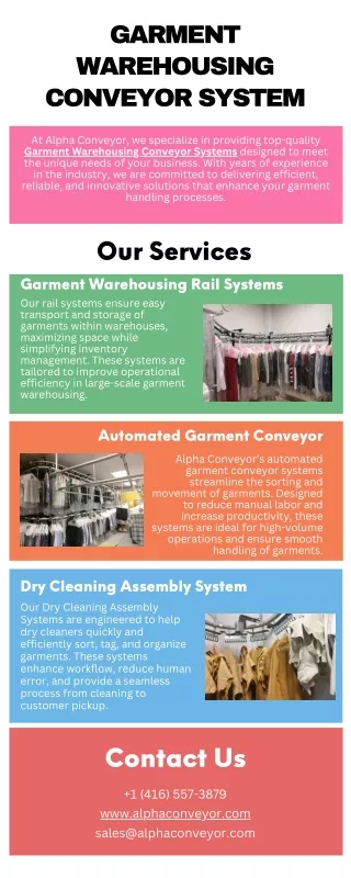 Garment Warehousing Conveyor System