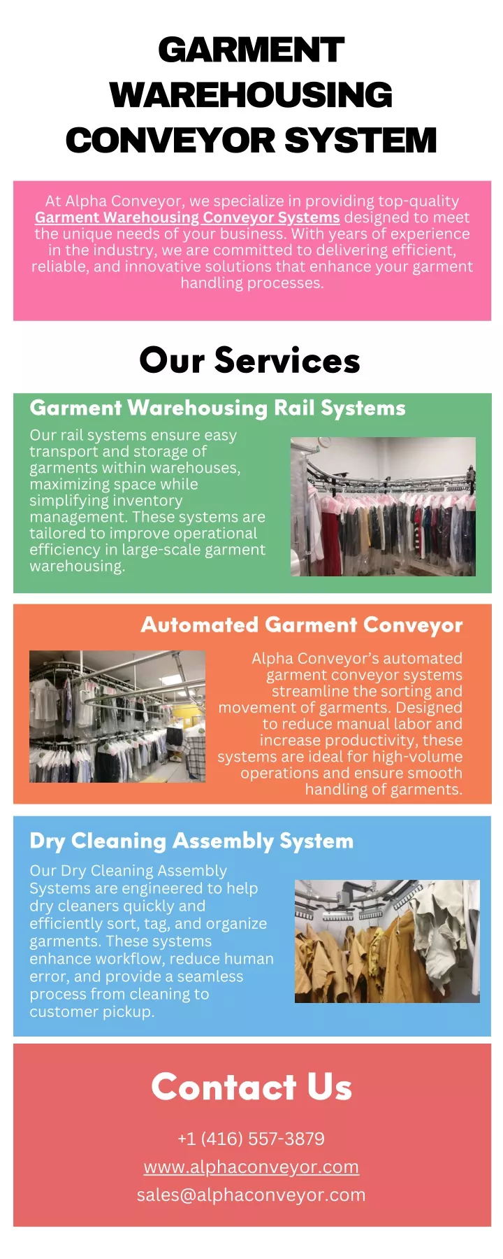 garment warehousing conveyor system