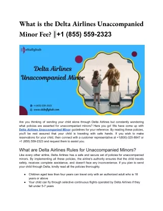 what is the delta airlines unaccompanied minor