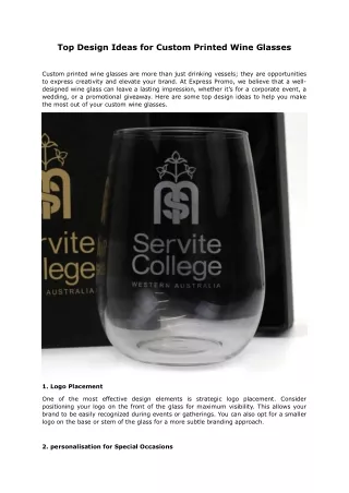 Top Design Ideas for Custom Printed Wine Glasses