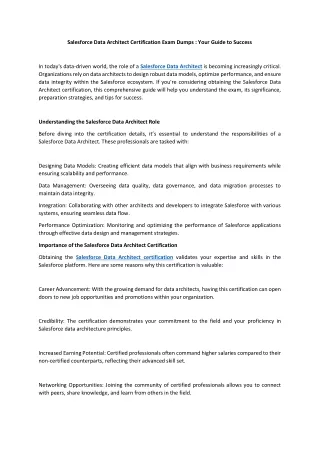 Salesforce Data Architect Certification Exam Dumps