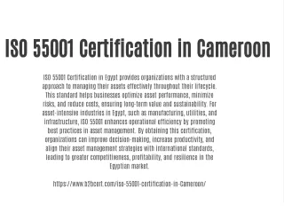 iso 55001 certification in cameroon