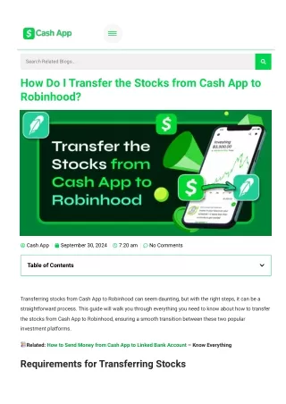 Transfer the Stocks from Cash App to Robinhood
