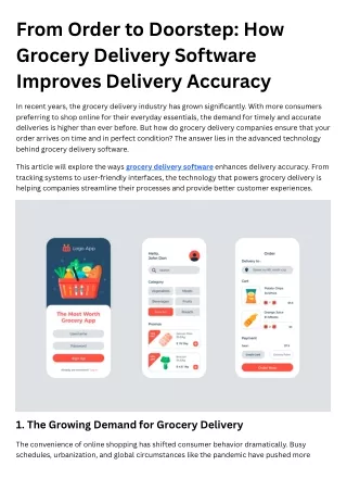 From Order to Doorstep: How Grocery Delivery Software Improves Delivery Accuracy