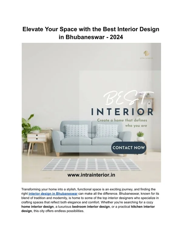 PPT - Elevate Your Space with the Best Interior Design in Bhubaneswar ...