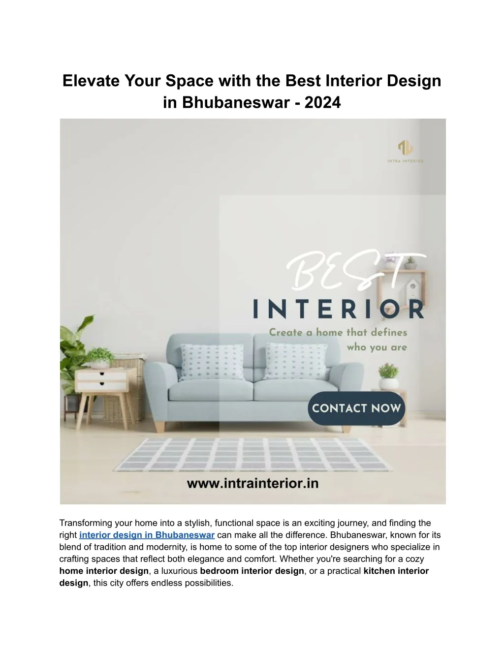 PPT - Elevate Your Space with the Best Interior Design in Bhubaneswar ...