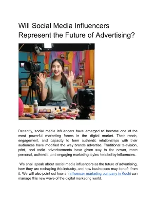 will social media influencers represent