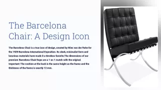 the barcelona chair a design icon