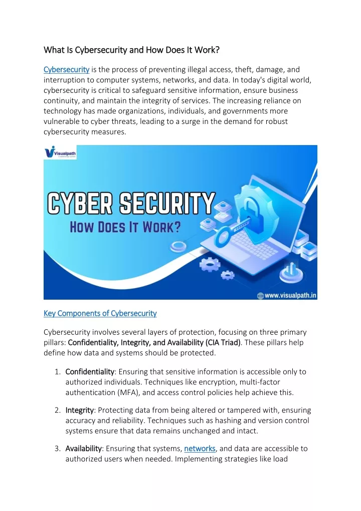 what is cybersecurity and how does it work what