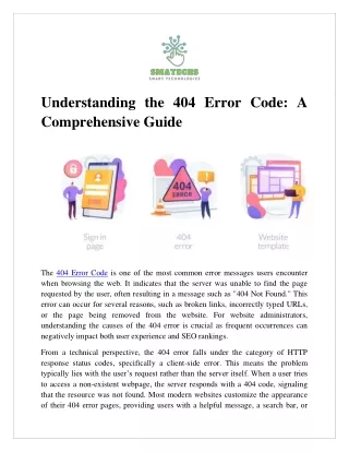 Understanding the 404 Error Code  A Comprehensive Guide