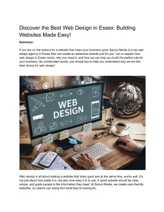 Discover the Best Web Design in Essex : Building Websites Made Easy