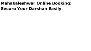 Mahakaleshwar Online Booking_ Secure Your Darshan Easily