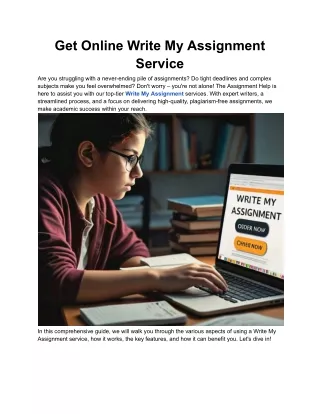 Get Online Write My Assignment Service
