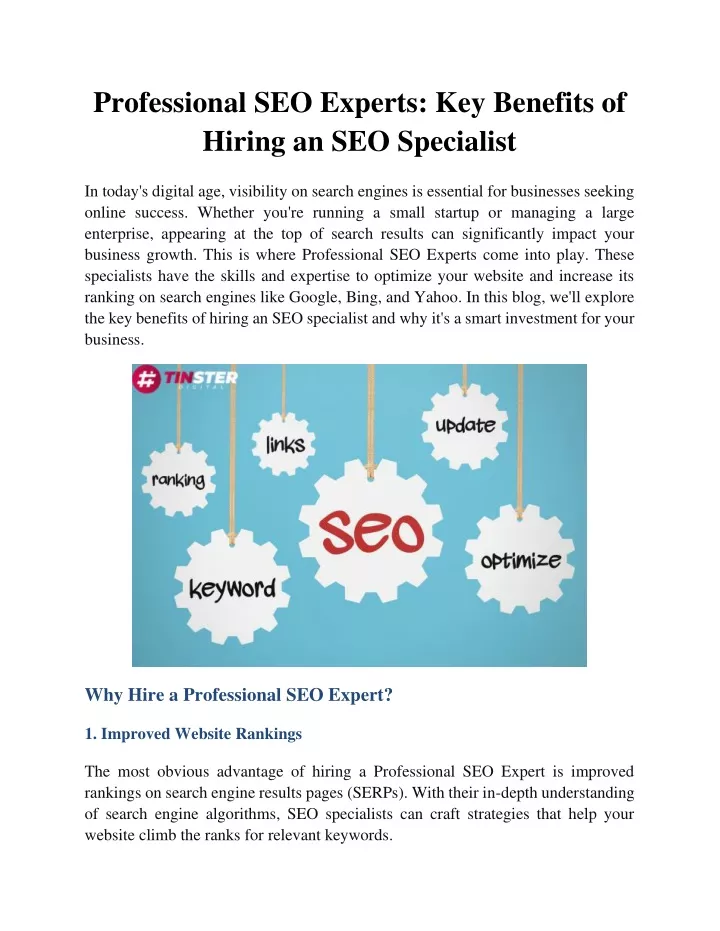 professional seo experts key benefits of hiring