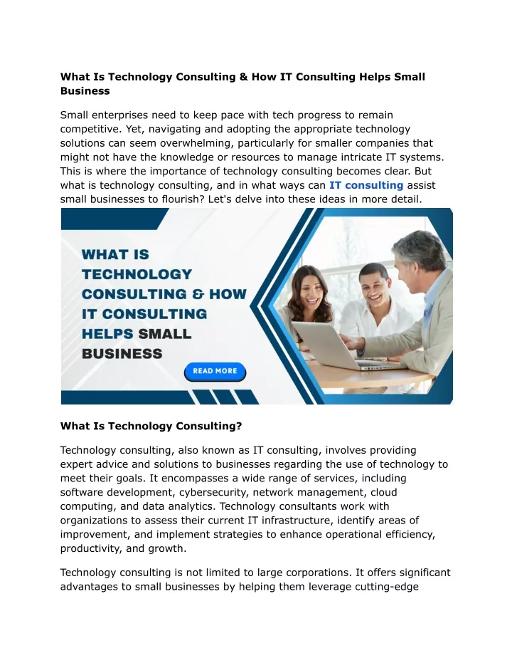 what is technology consulting how it consulting