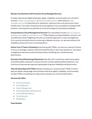 Expert Cloud Managed IT Services and Solutions|ITTStar