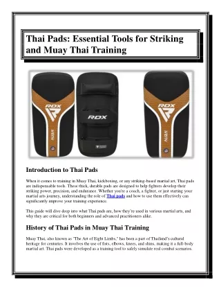 Thai Pads Essential Tools for Striking and Muay Thai Training
