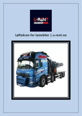 Løftekran for lastebiler | u-rent.no
