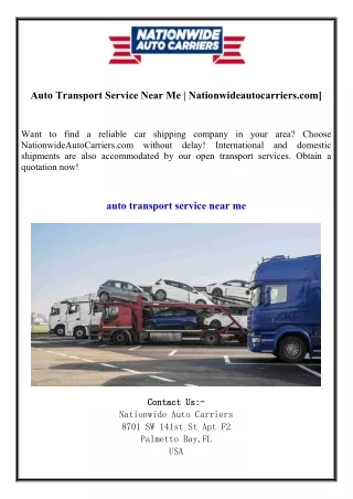Auto Transport Service Near Me  Nationwideautocarriers.com]
