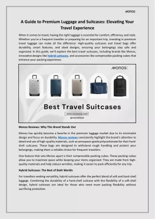 Premium Luggage and Suitcases