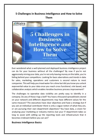 5 Challenges in Business Intelligence and How to Solve Them