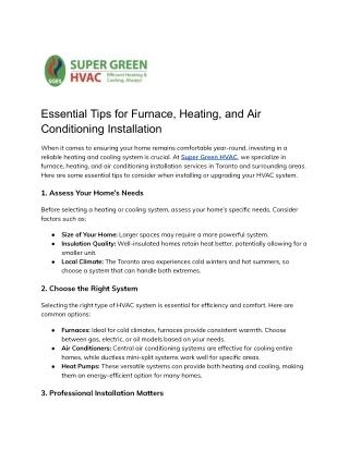 Energy-Efficient HVAC: Save Money and Stay Comfortable with Super Green