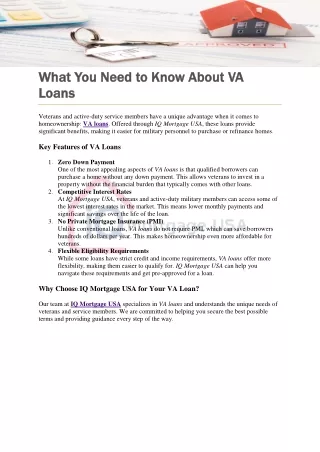 What You Need to Know About VA Loans