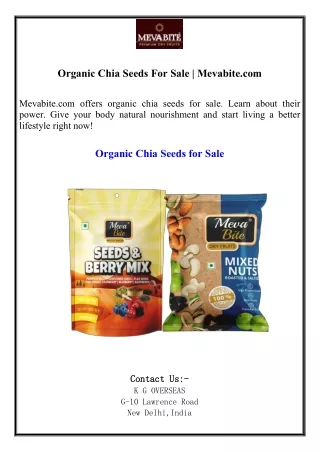 Organic Chia Seeds For Sale  Mevabite.com