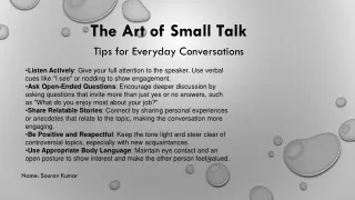 The Art of Small Talk