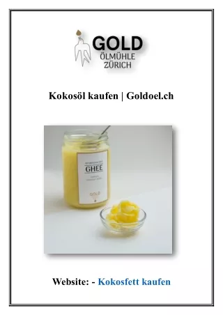 Kokosöl kaufen | Goldoel.ch