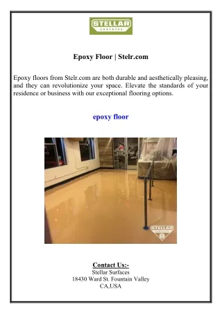 Epoxy Floor  Stelr.com