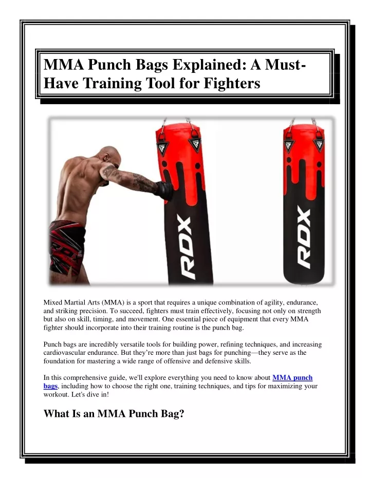 mma punch bags explained a must have training