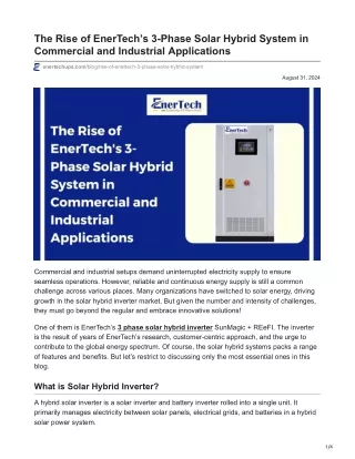 enertechups.com-The Rise of EnerTechs 3-Phase Solar Hybrid System in Commercial and Industrial Applications