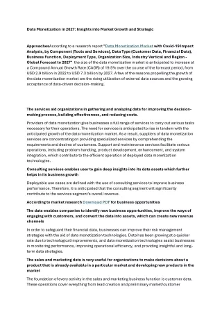 data monetization in 2027 insights into market