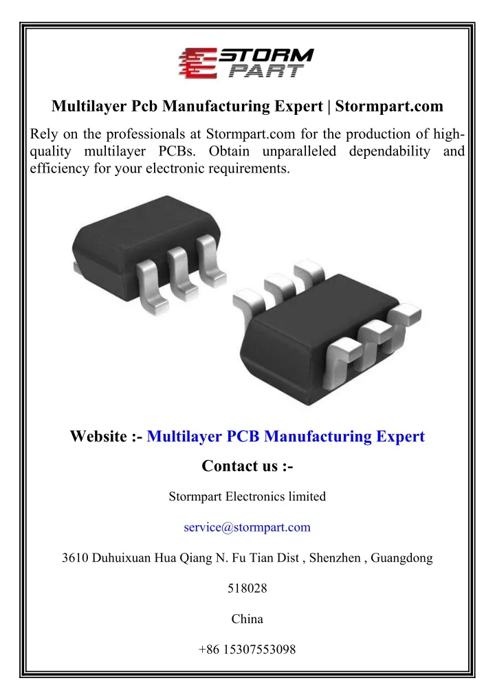 multilayer pcb manufacturing expert stormpart com