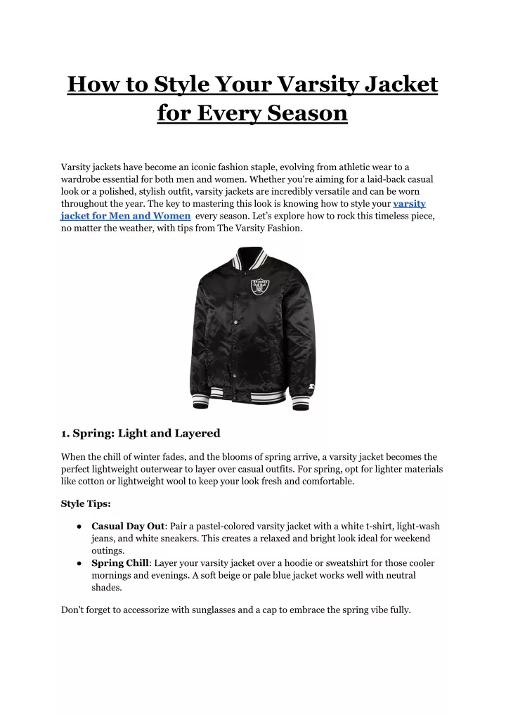 how to style your varsity jacket for every season