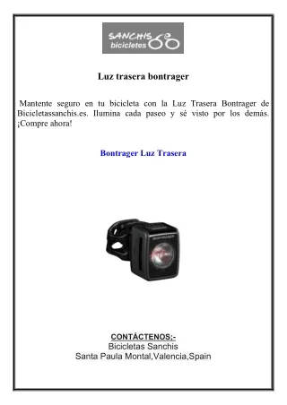 Luz trasera bontrager